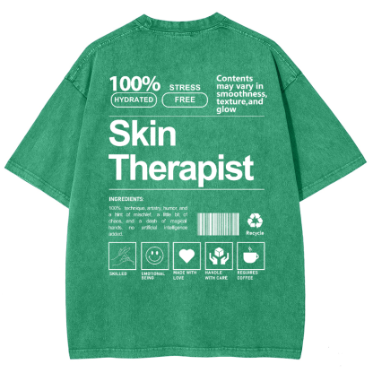 Skin Therapist Unisex Fit Washed T-Shirt-moweekender