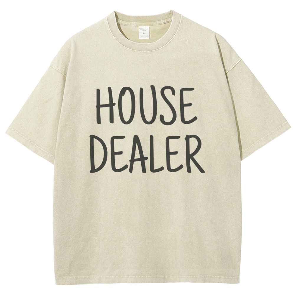 house dealer Unisex Fit Washed T-Shirt-moweekender