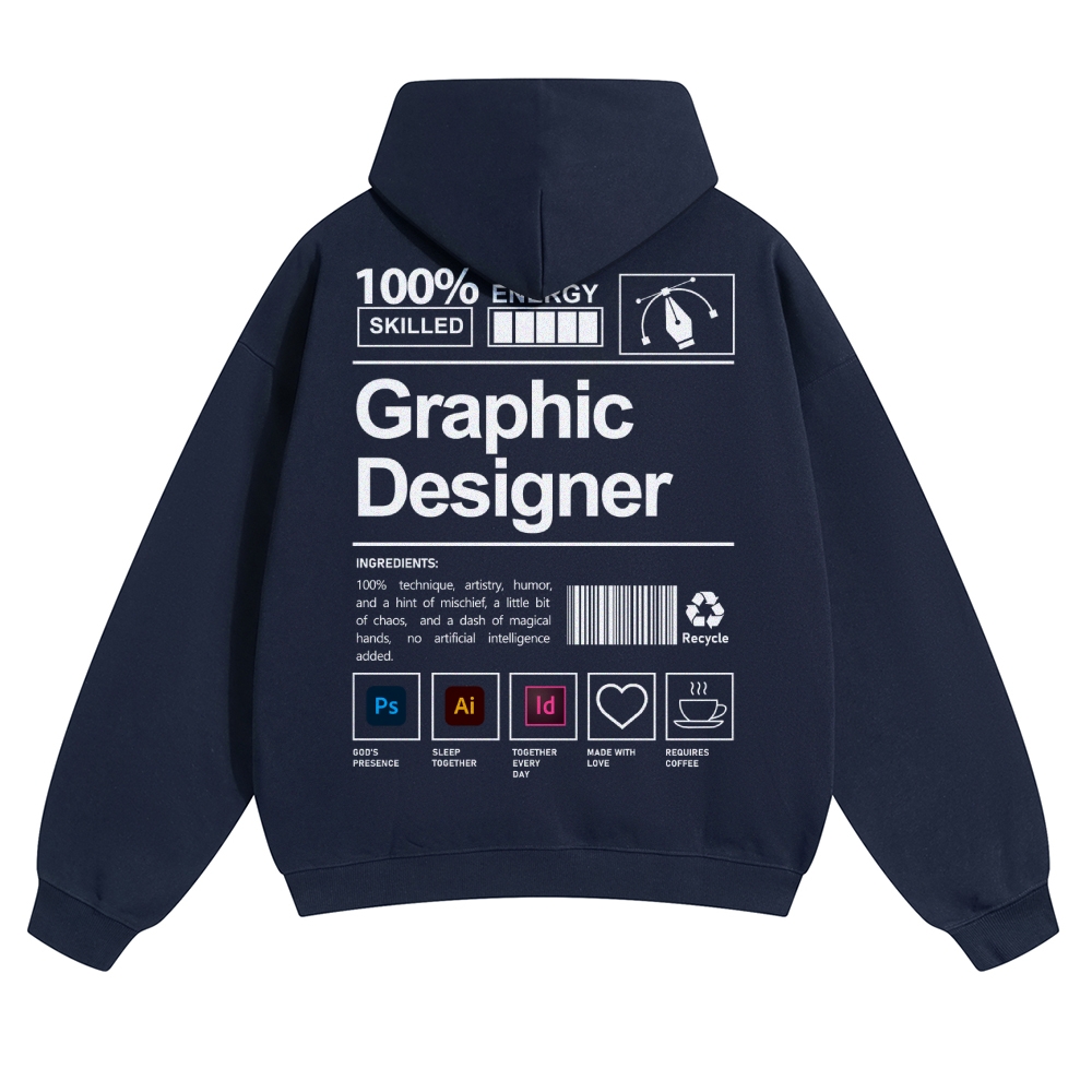 Graphic Designer Unisex Casual Anime Print Hoodie-moweekender