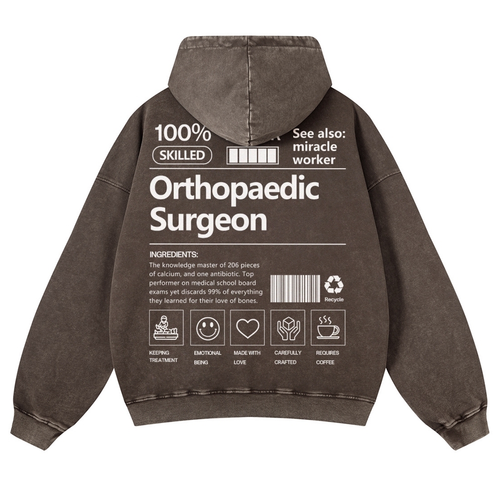 Orthopaedic Surgeon Casual Washed Hoodie