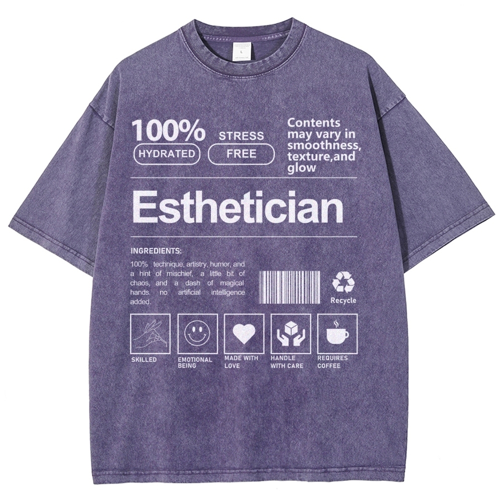 Esthetician Unisex Fit Washed T-Shirt-moweekender