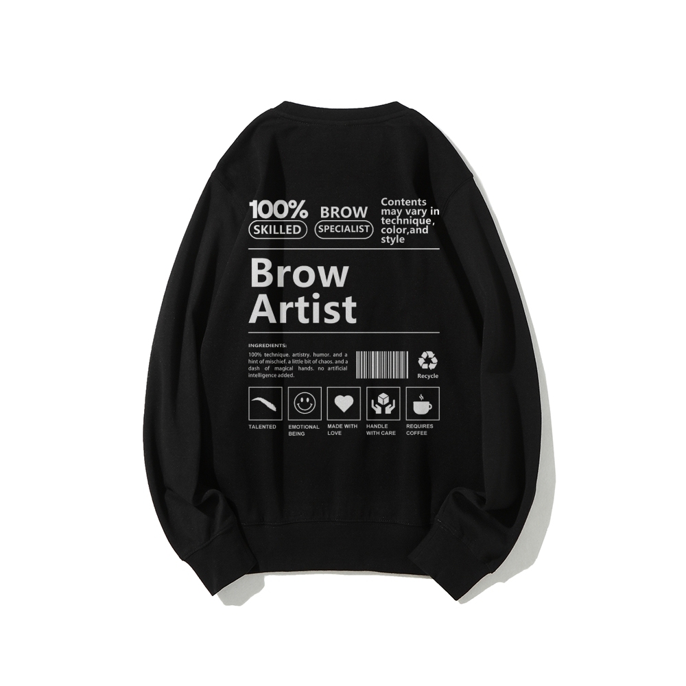 Brow Artist Casual Crewneck Sweatshirt-moweekender