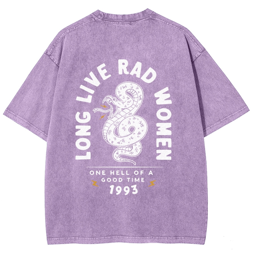 Long Live Rad Women Vintage Snowflake Washed T-Shirt-moweekender