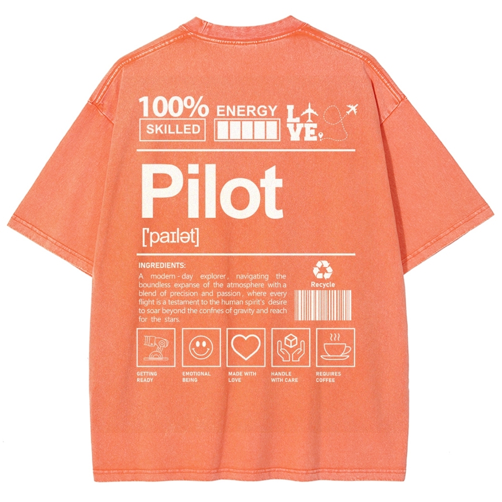 Pilot Unisex Fit Washed T-Shirt-moweekender