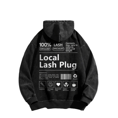Local Last Plug Washed Long Sleeved Hoodie-moweekender