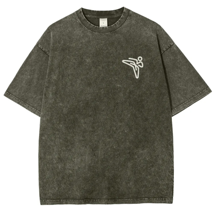 Taekwondo Pattern Washed Vintage Short Sleeves T-Shirt-moweekender