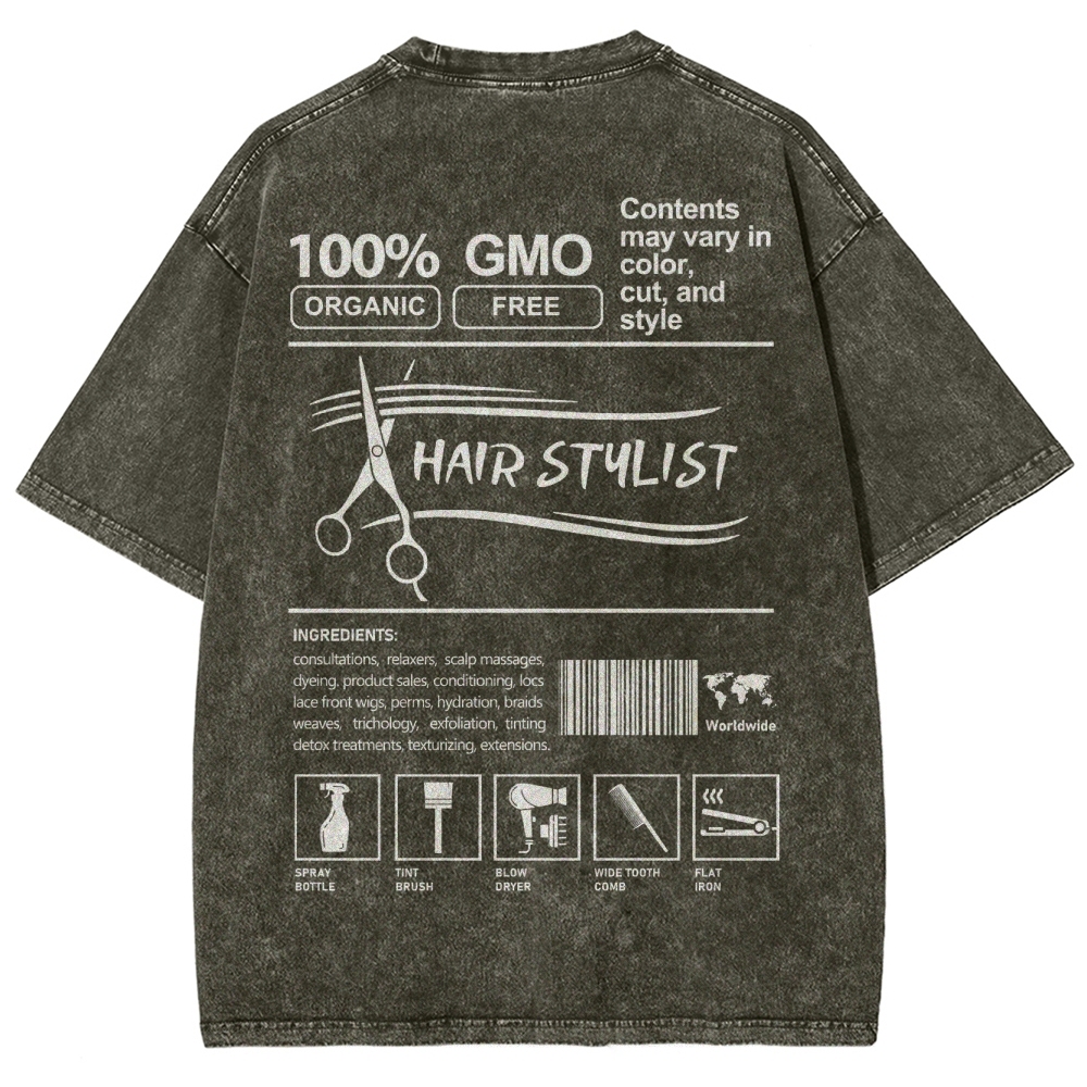 Hair Stylist Unisex Fit Washed T-Shirt-moweekender