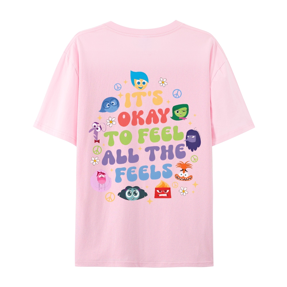 It's Okay To Feel All The Feels Casual Short Sleeve T-Shirt-moweekender