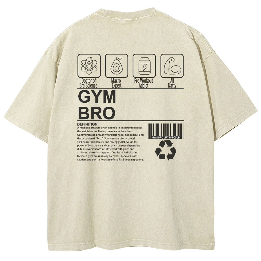 Gym Bro Unisex Fit Washed Oversized T-Shirt-moweekender