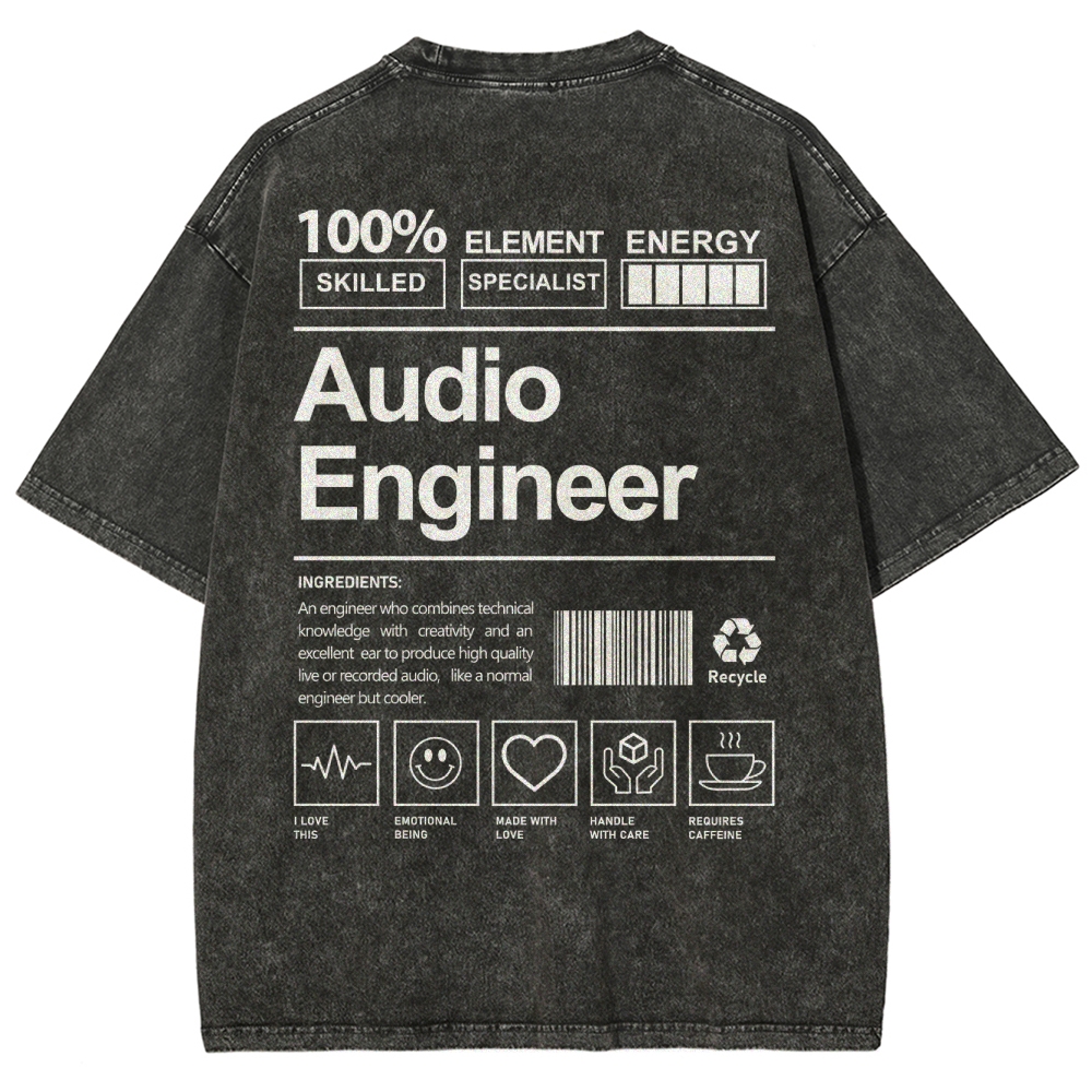 Audio Engineer Unisex Fit Washed T-Shirt