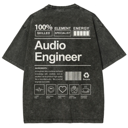 Audio Engineer Unisex Fit Washed T-Shirt