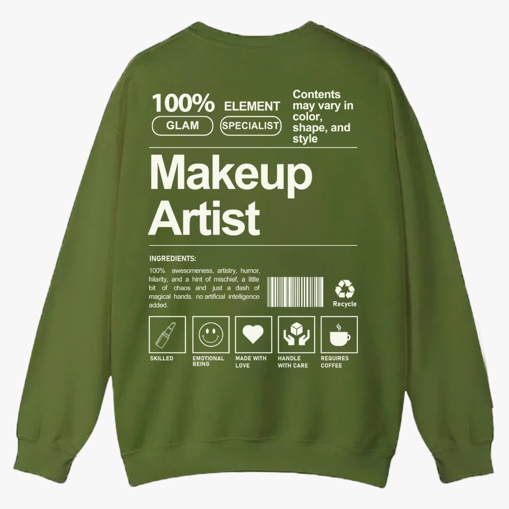 Makeup Artist Casual Crewneck Sweatshirt-moweekender
