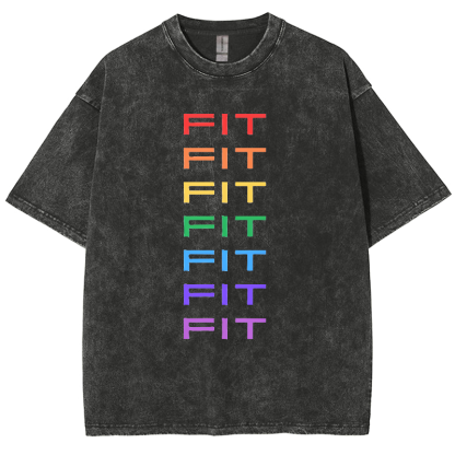 Rainbow Fit Washed Oversized T-Shirt-moweekender