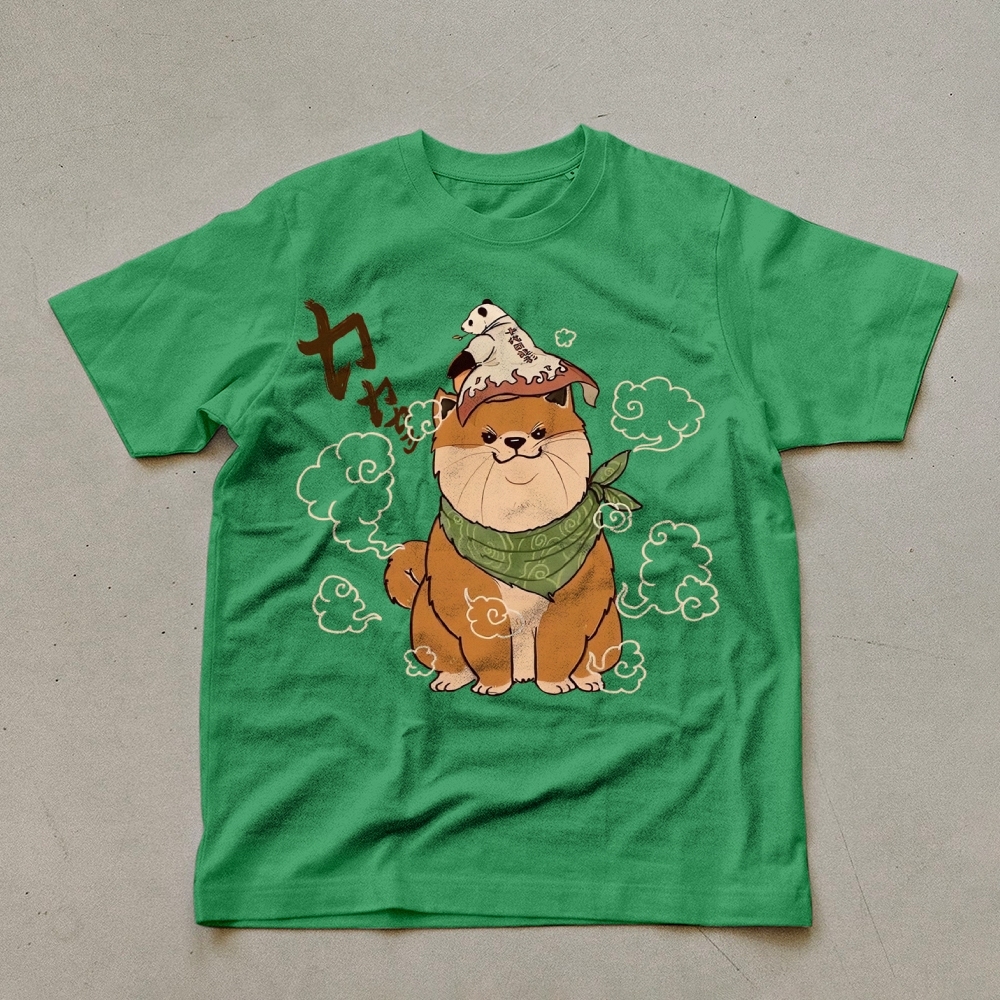 Japanese Panda Shiba Inu Pattern Unisex Prints T-Shirt-moweekender