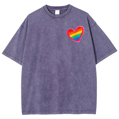 All For Love And Love For All Washed Oversized T-Shirt-moweekender