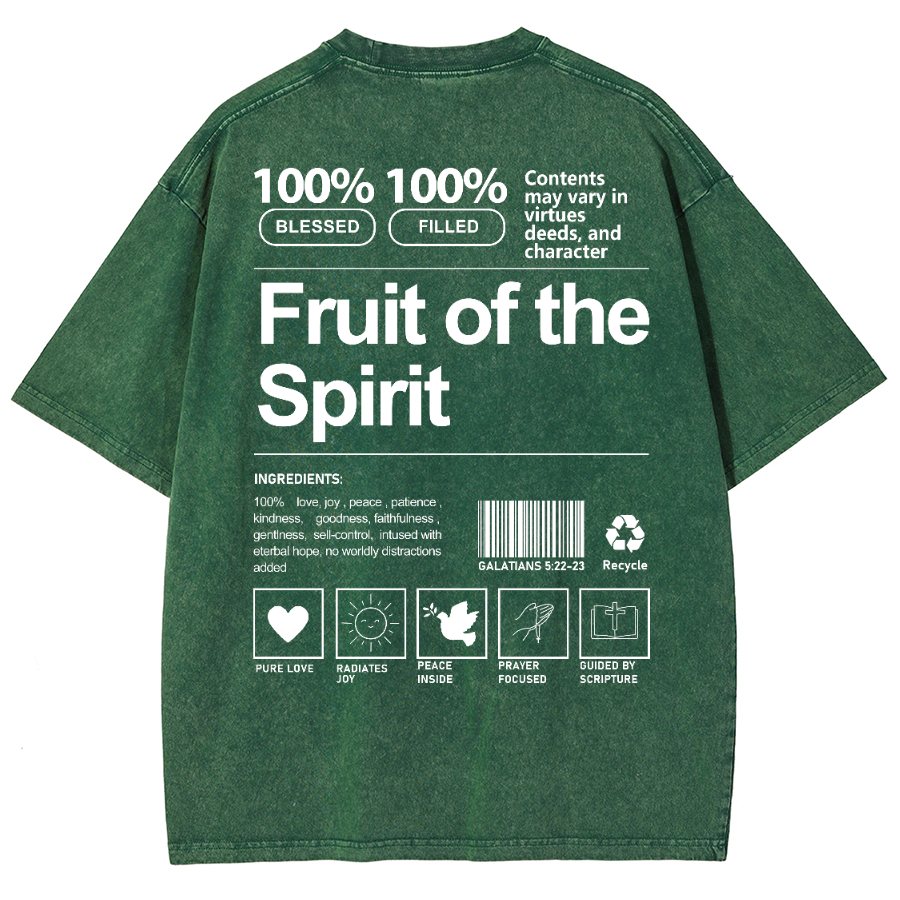 Fruit Of The Spirit Unisex Fit Washed Oversized T-Shirt-moweekender