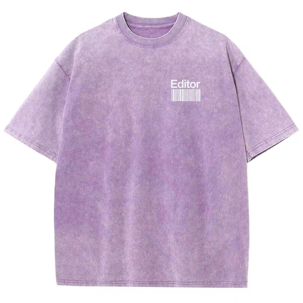 Editor Pattern Washed Vintage Short Sleeves T-Shirt-moweekender