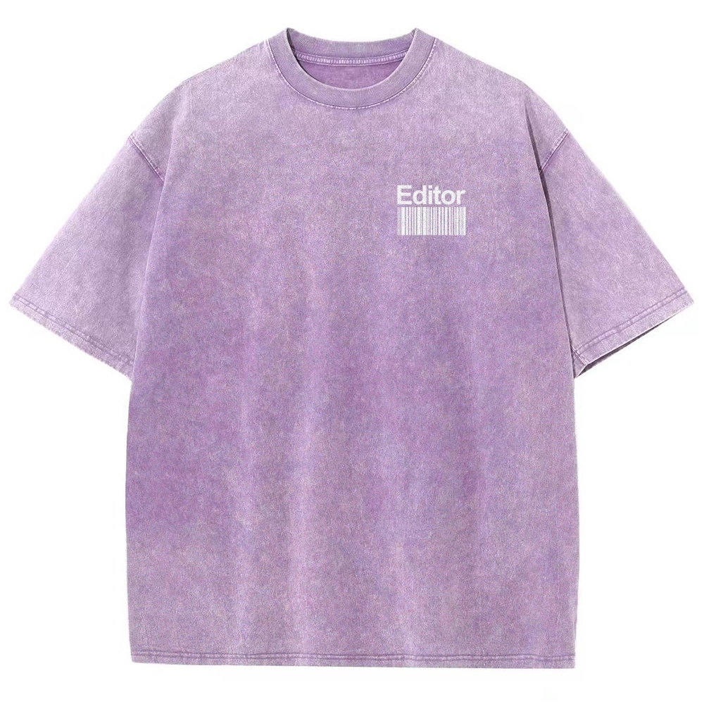 Editor Pattern Washed Vintage Short Sleeves T-Shirt-moweekender