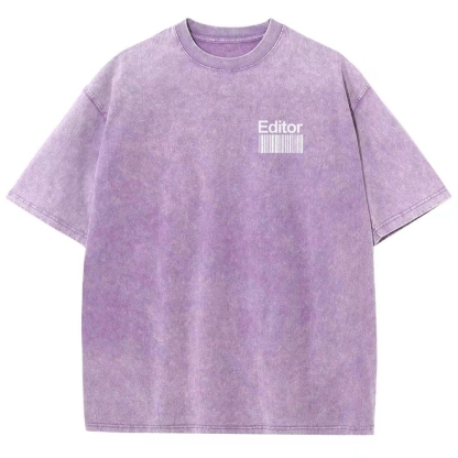 Editor Pattern Washed Vintage Short Sleeves T-Shirt-moweekender
