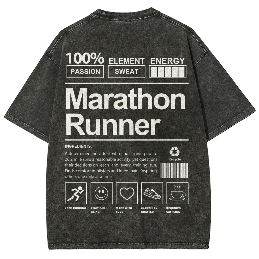 Marathon Runner Unisex Fit Washed T-Shirt