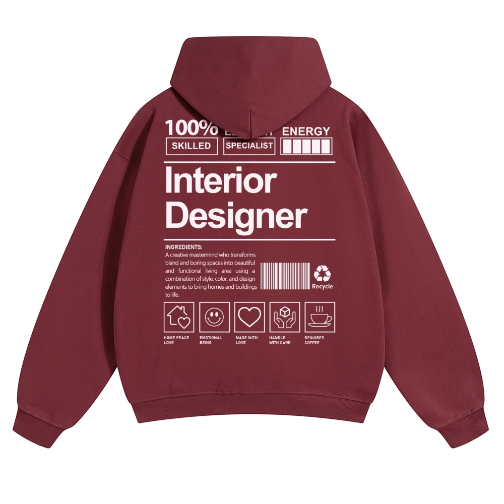 Interior Designer Unisex Casual Anime Print Hoodie-moweekender