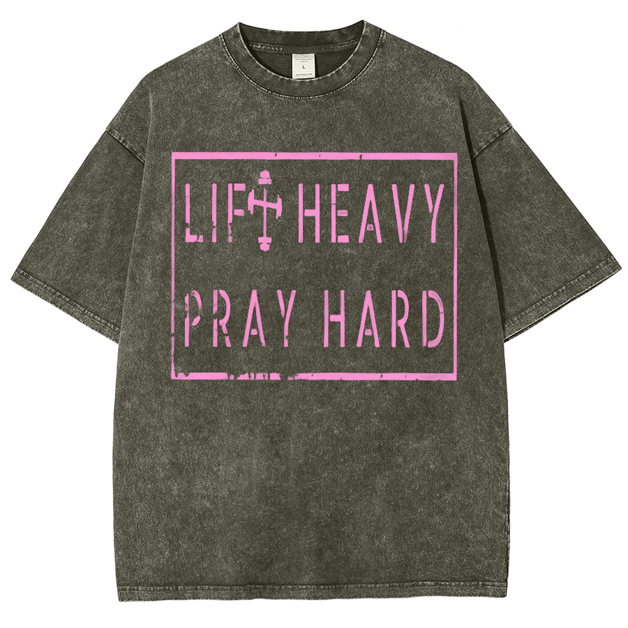Lift Heavy Play Hard Unisex Fit Washed Oversized T-Shirt-moweekender