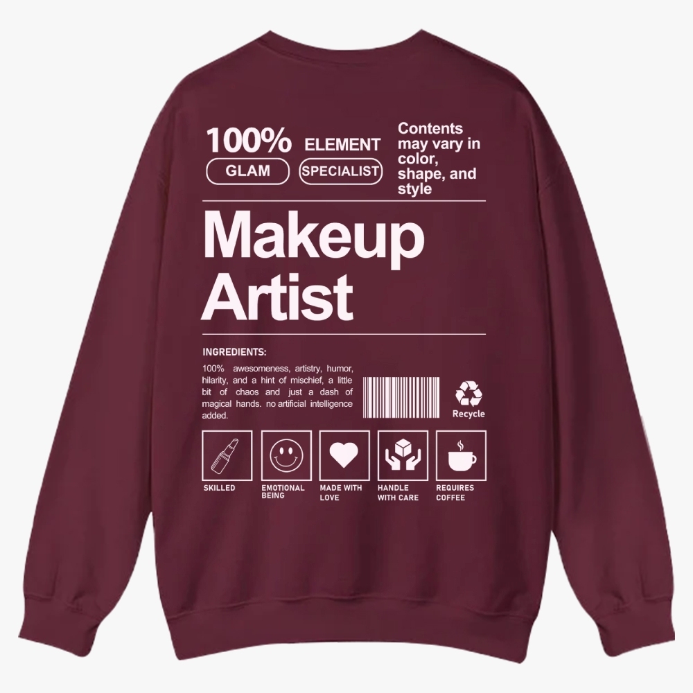 Makeup Artist Casual Crewneck Sweatshirt-moweekender