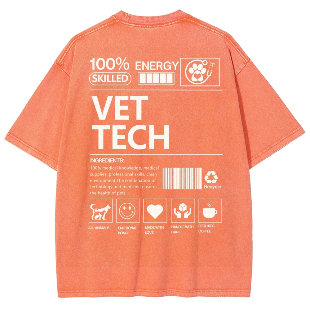 vet tech Unisex Fit Washed T-Shirt-moweekender