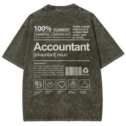 Accountant Unisex Fit Washed T-Shirt-moweekender