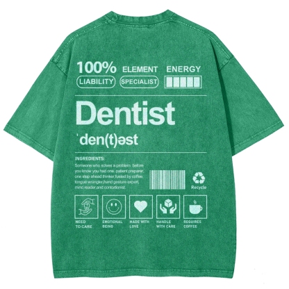 Dentist Unisex Fit Washed T-Shirt-moweekender