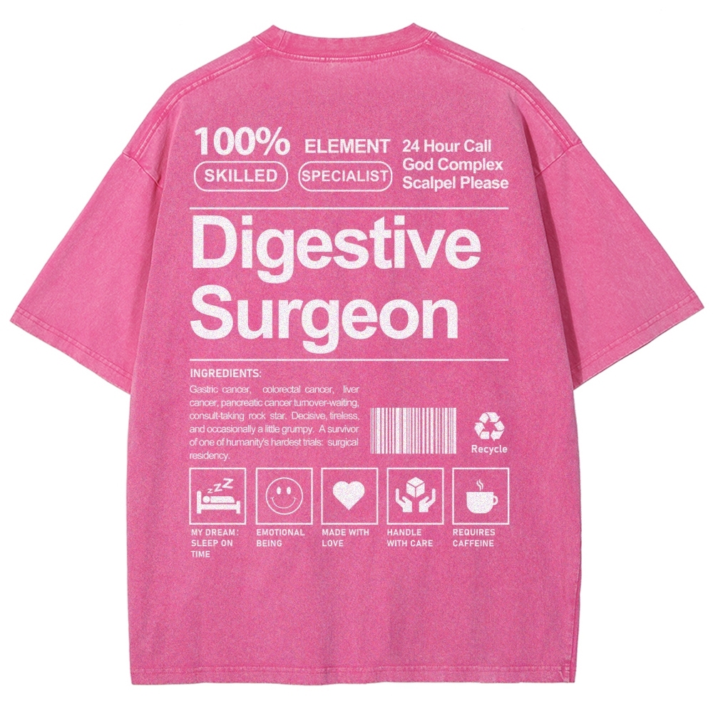 Digestive Surgeon Unisex Fit Washed T-Shirt-moweekender