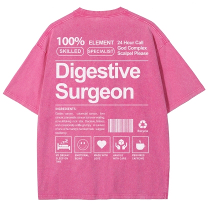 Digestive Surgeon Unisex Fit Washed T-Shirt-moweekender
