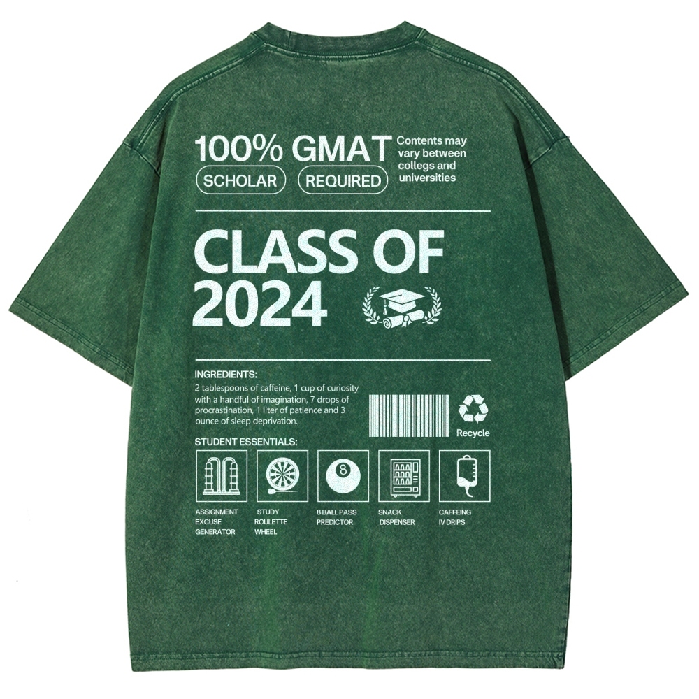 CLASS OF 2024 UNISEX FIT WASHED T-SHIRT-moweekender