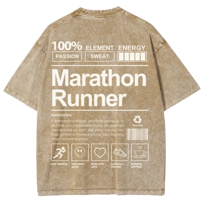 Marathon Runner Unisex Fit Washed T-Shirt