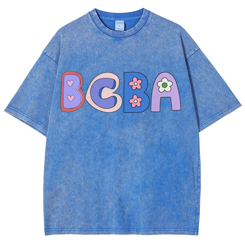 BCBA Board certified behavior analyst Unisex Fit Washed T-Shirt-moweekender