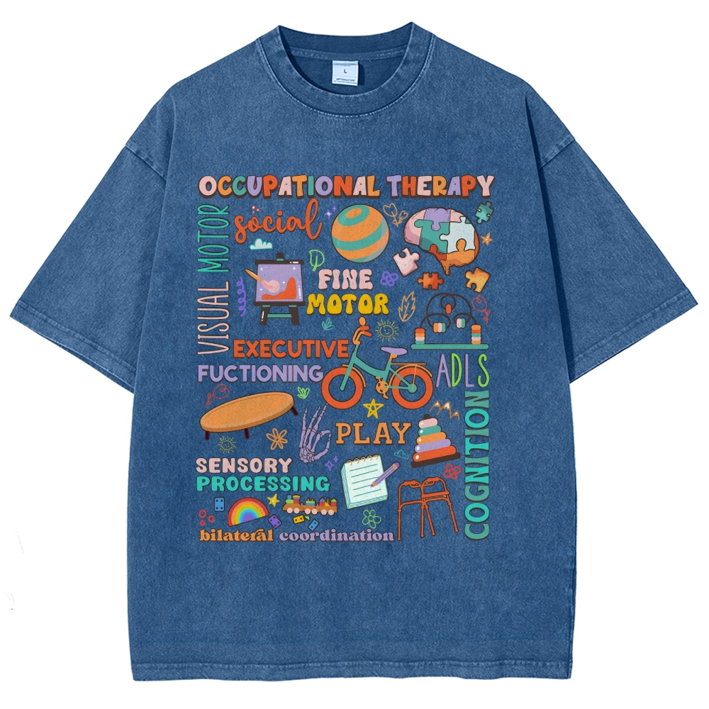 Occupational Therapist Unisex Fit Washed T-Shirt-moweekender