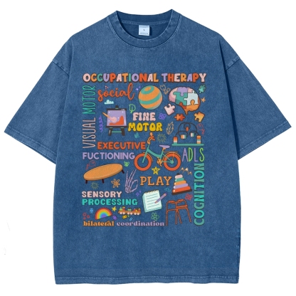 Occupational Therapist Unisex Fit Washed T-Shirt-moweekender