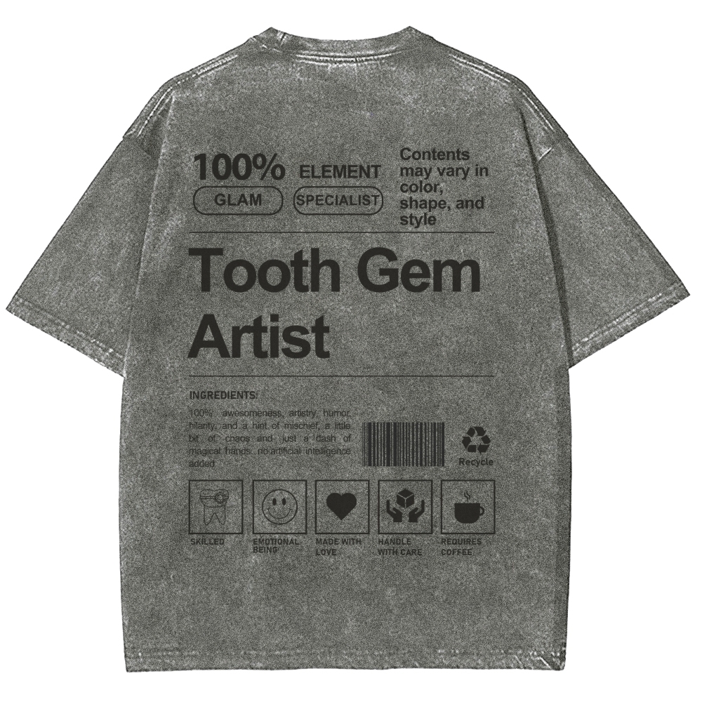 Tooth Gem Artist Unisex Fit Washed T-Shirt-moweekender