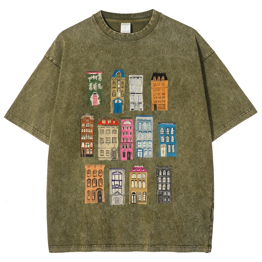 architecture Unisex Fit Washed T-Shirt