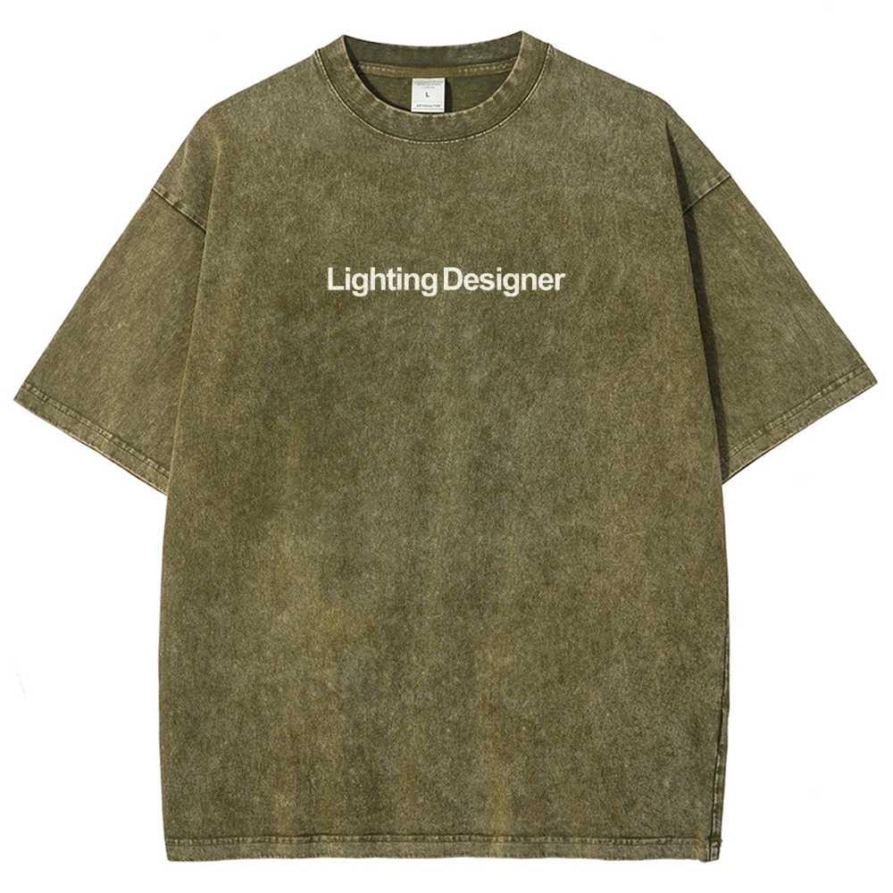Lighting Designer Unisex Fit Washed T-Shirt-moweekender