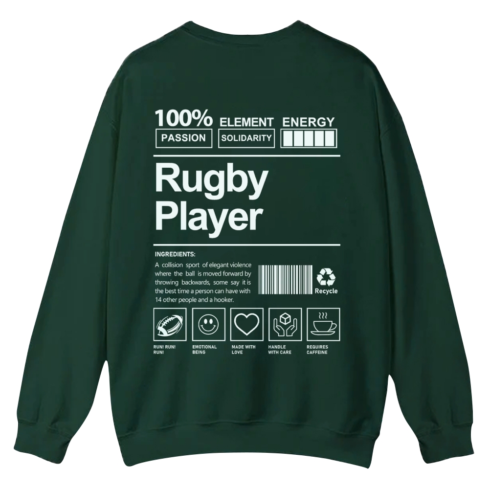 Rugby Player Casual Crewneck Sweatshirt-moweekender