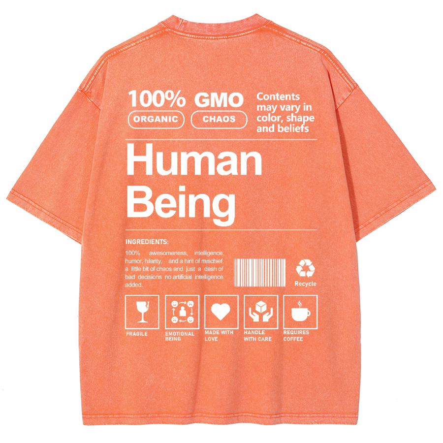 Human Being Unisex Fit Washed Oversized T-Shirt-moweekender
