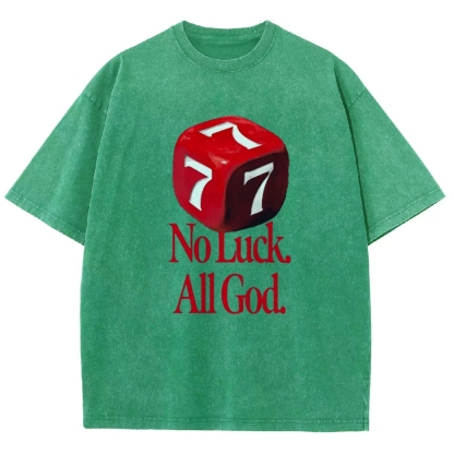 Not Luck All God Vintage Snowflake Washed T-Shirt-moweekender