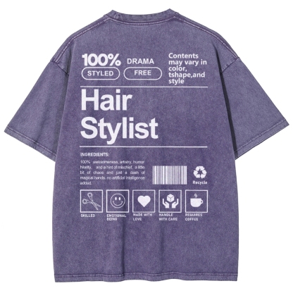 Hair Stylist Addcustom Washed T-shirt