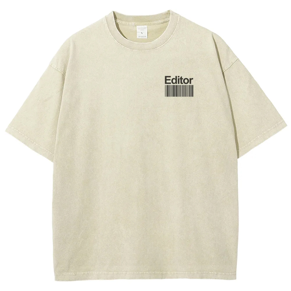 Editor Pattern Washed Vintage Short Sleeves T-Shirt-moweekender