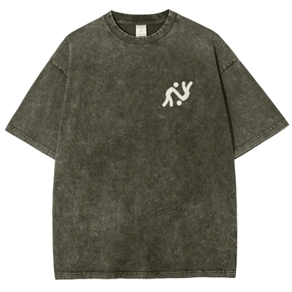 Judo Pattern Washed Vintage Short Sleeves T-Shirt-moweekender