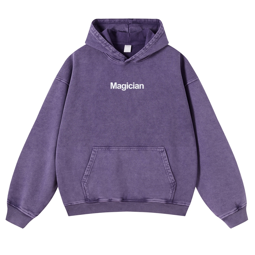 Magician Printed Vintage Washed Hoodie-moweekender