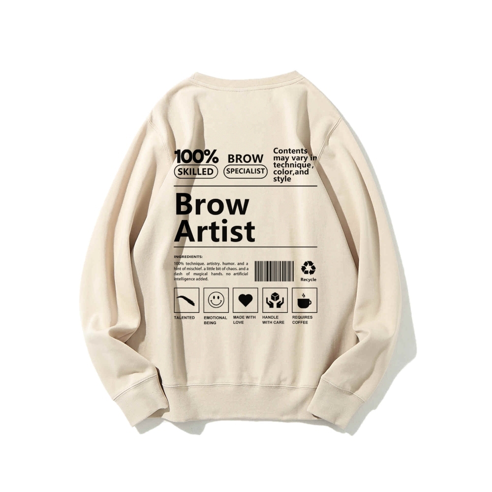Brow Artist Casual Crewneck Sweatshirt-moweekender