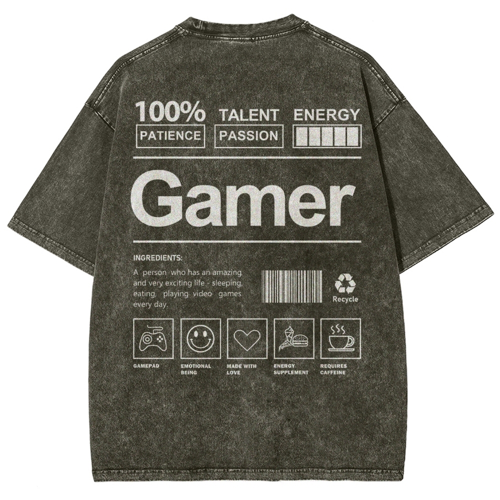 Gamer Unisex Fit Washed T-Shirt-moweekender