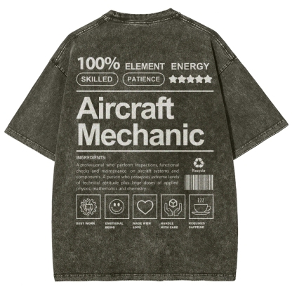 Aircraft Mechanic Unisex Fit Washed T-Shirt-moweekender
